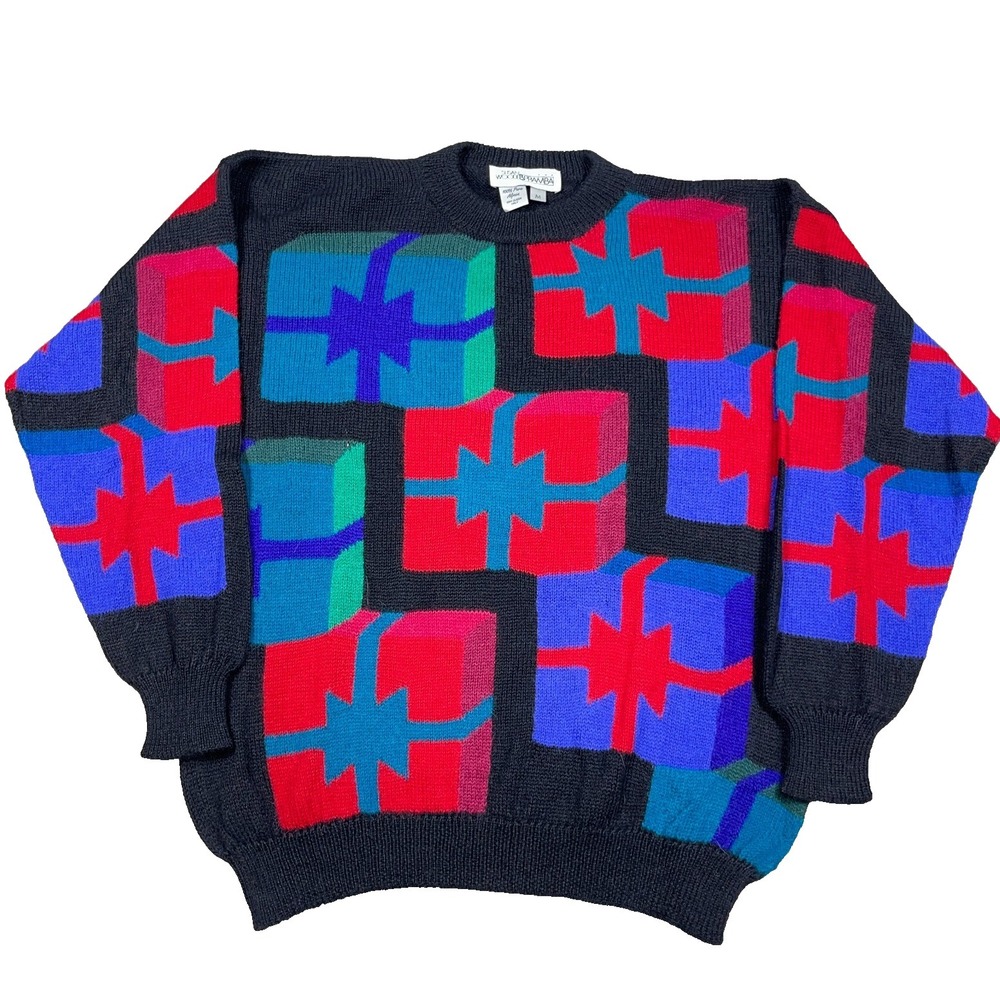Vintage Alpaca Sweater Women Medium Christmas 3D Presents La Bamaba Soft